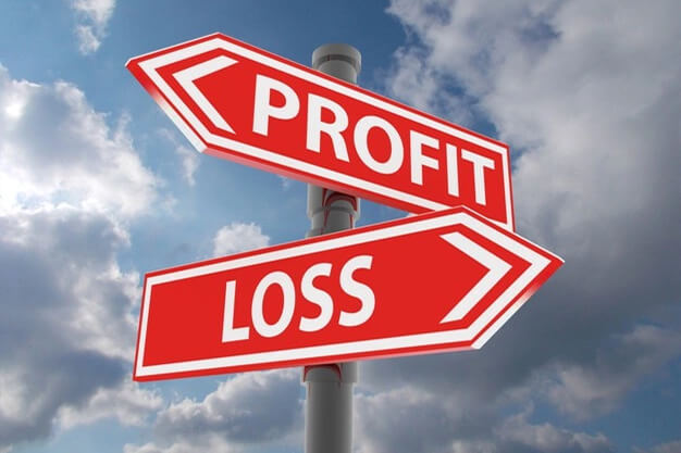 two road signs profit loss choice 441797 8340